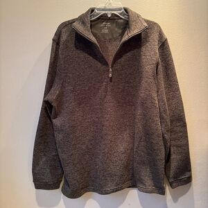 HAGGAR Cool 18 Pro 1/4 Zip Pullover men's sweater size Large, Heather gray